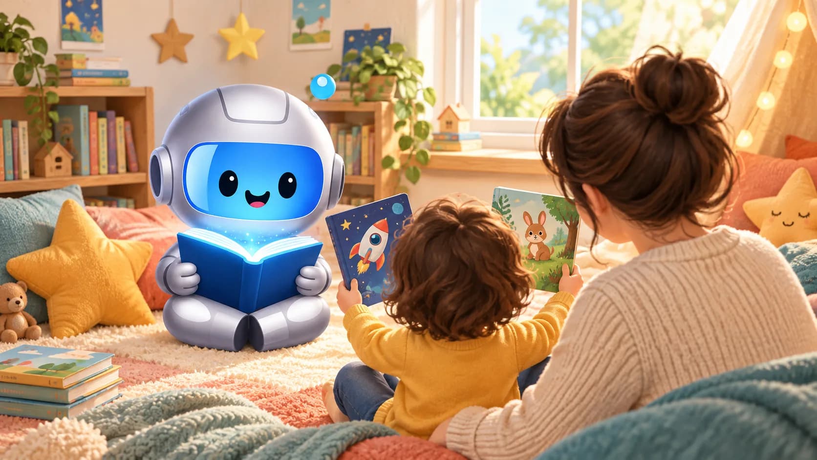 Reading activities for kids: low-pressure ways to make reading fun — ELEN mascot illustration